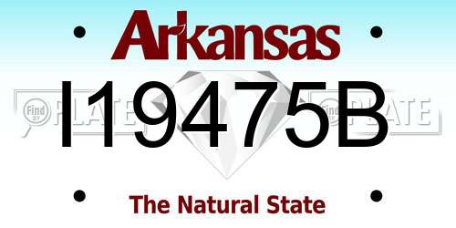 I19475B Arkansas License Plate