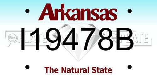 I19478B Arkansas License Plate
