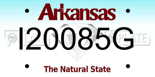 I20085G Arkansas License Plate
