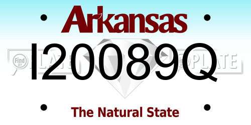 I20089Q Arkansas License Plate