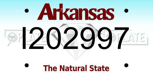 I202997 Arkansas License Plate