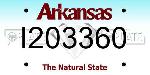 I203360 Arkansas License Plate