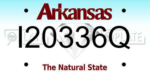I20336Q Arkansas License Plate