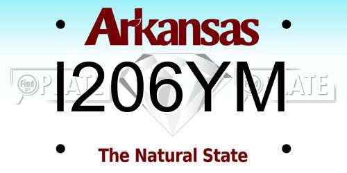 I206YM Arkansas License Plate