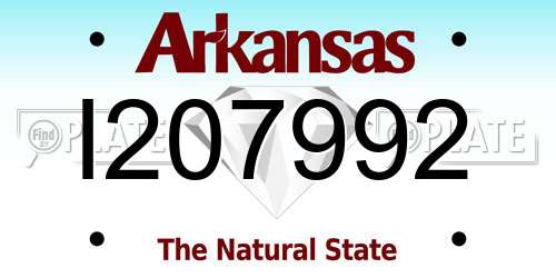 I207992 Arkansas License Plate