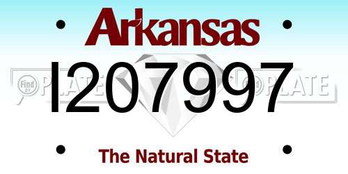 I207997 Arkansas License Plate