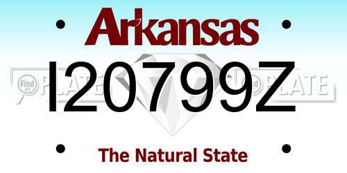 I20799Z Arkansas License Plate
