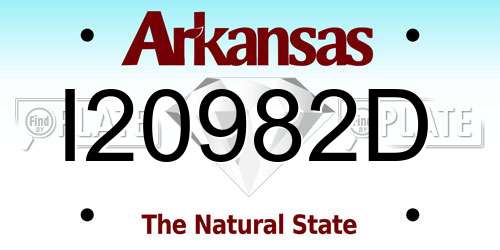 I20982D Arkansas License Plate