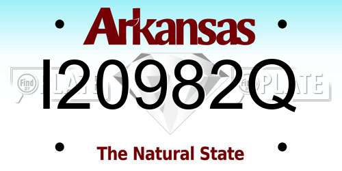 I20982Q Arkansas License Plate
