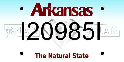 I20985I Arkansas License Plate
