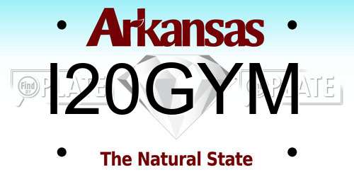 I20GYM Arkansas License Plate