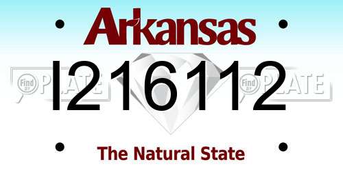 I216112 Arkansas License Plate