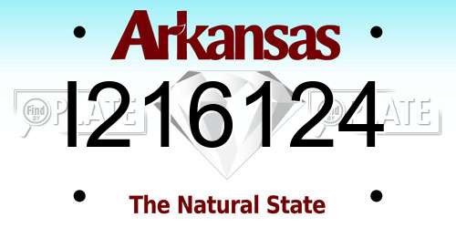 I216124 Arkansas License Plate