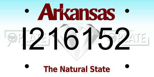 I216152 Arkansas License Plate