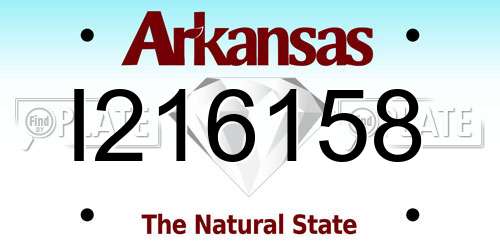 I216158 Arkansas License Plate