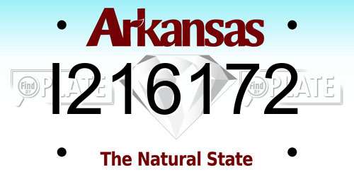 I216172 Arkansas License Plate