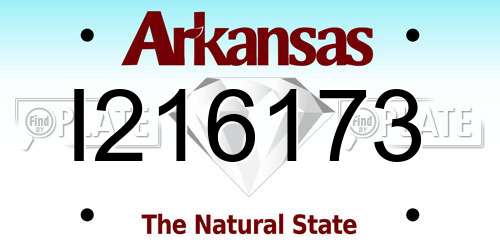 I216173 Arkansas License Plate