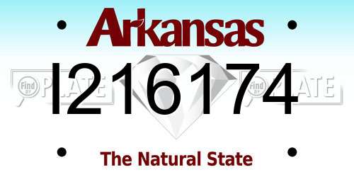 I216174 Arkansas License Plate