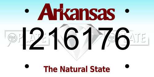 I216176 Arkansas License Plate