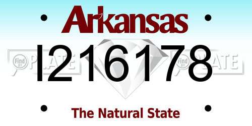 I216178 Arkansas License Plate