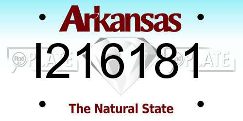 I216181 Arkansas License Plate