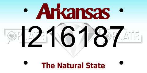 I216187 Arkansas License Plate