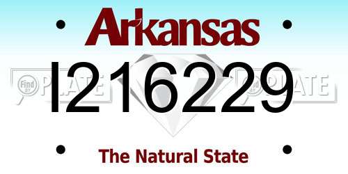 I216229 Arkansas License Plate