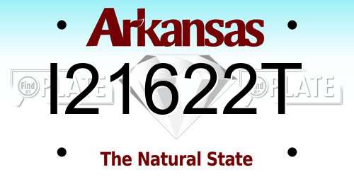 I21622T Arkansas License Plate