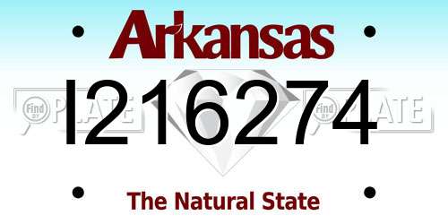 I216274 Arkansas License Plate