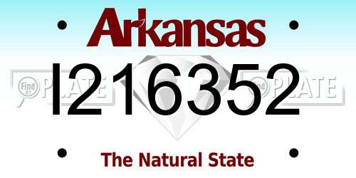 I216352 Arkansas License Plate