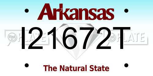 I21672T Arkansas License Plate