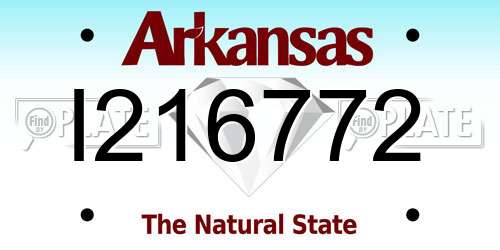 I216772 Arkansas License Plate