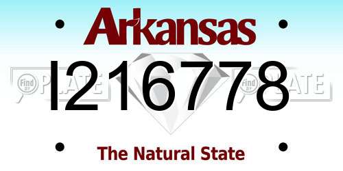 I216778 Arkansas License Plate