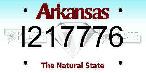 I217776 Arkansas License Plate