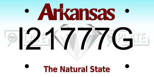 I21777G Arkansas License Plate