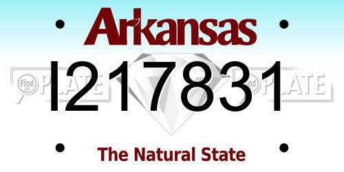 I217831 Arkansas License Plate