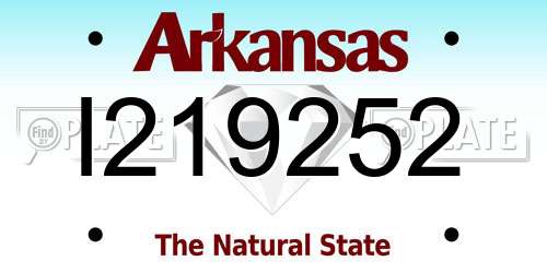 I219252 Arkansas License Plate