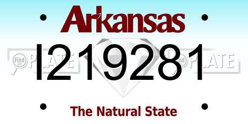 I219281 Arkansas License Plate