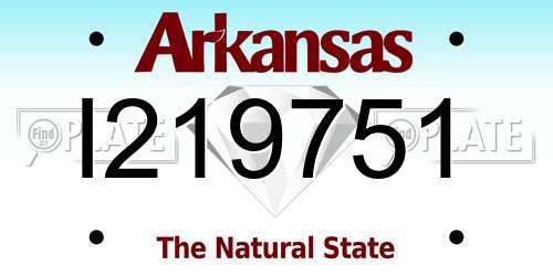 I219751 Arkansas License Plate
