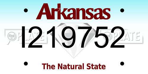I219752 Arkansas License Plate