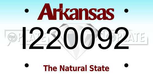 I220092 Arkansas License Plate