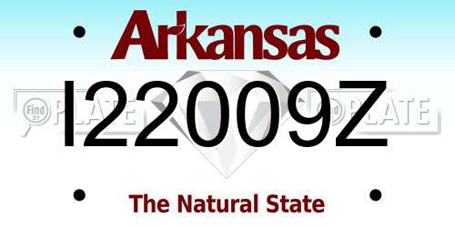 I22009Z Arkansas License Plate