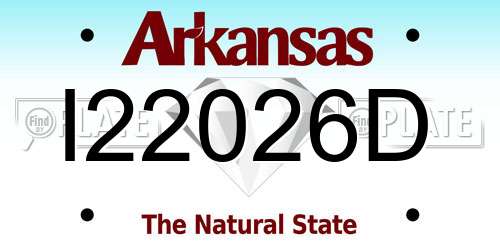 I22026D Arkansas License Plate