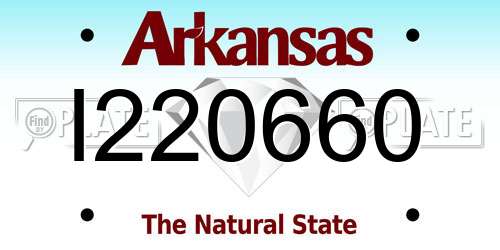 I220660 Arkansas License Plate