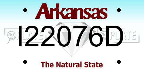 I22076D Arkansas License Plate