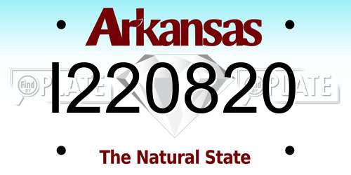 I220820 Arkansas License Plate