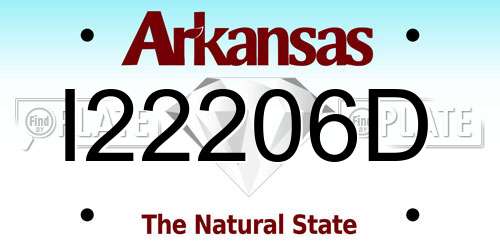 I22206D Arkansas License Plate