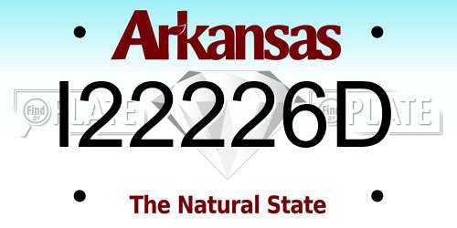 I22226D Arkansas License Plate