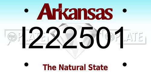 I222501 Arkansas License Plate