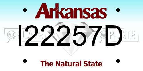 I22257D Arkansas License Plate